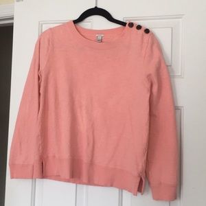 Jcrew Sweatshirt w/Tortoise Button Embellishment